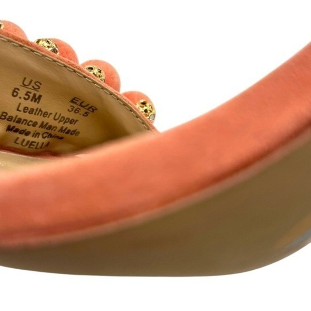 Sam Edelman Luella Coral Suede Pom Pom Block Heel Ankle Strap Sandals Size 6.5M - Picture 13 of 13